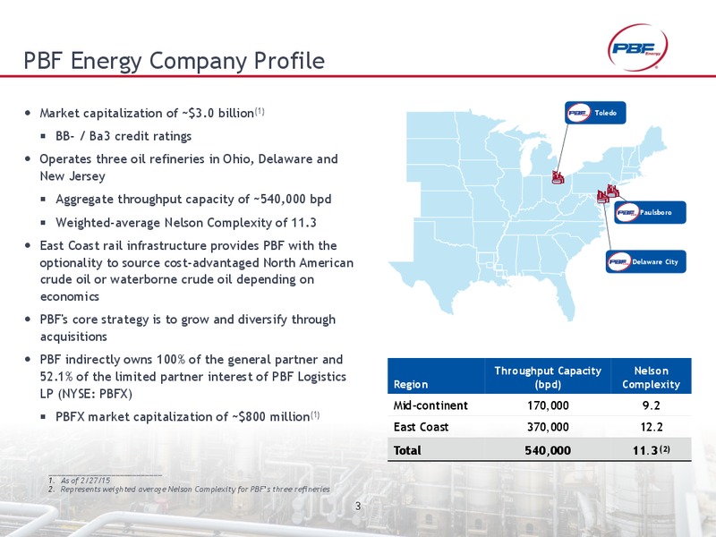 Bank of America Merrill Lynch Refining Conference – Pbf Energy Inc. – slide 2
