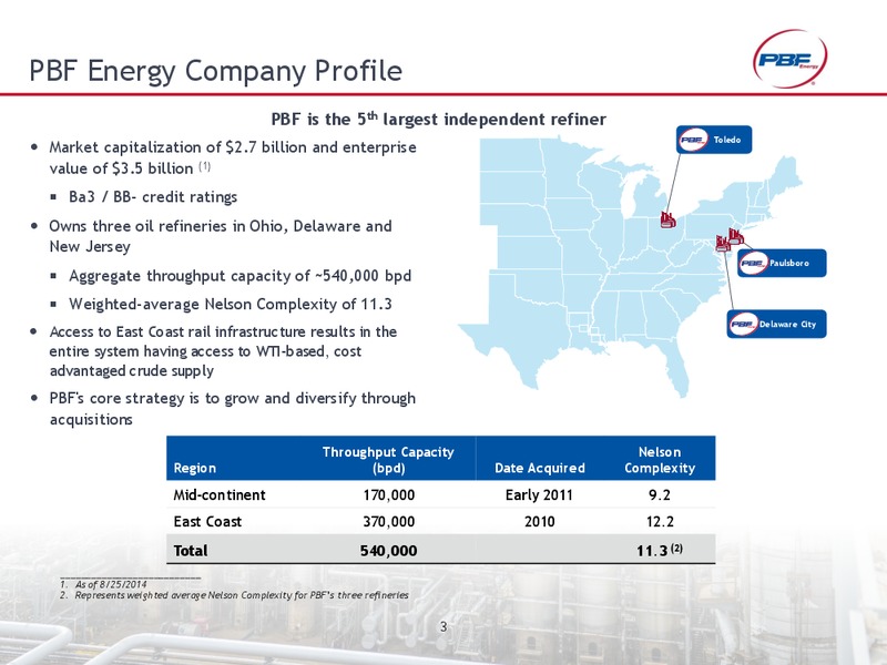 INVESTOR PRESENTATION – Pbf Energy Inc. – slide 2