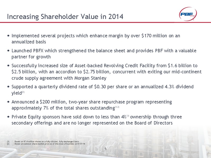 INVESTOR PRESENTATION – Pbf Energy Inc. – slide 4