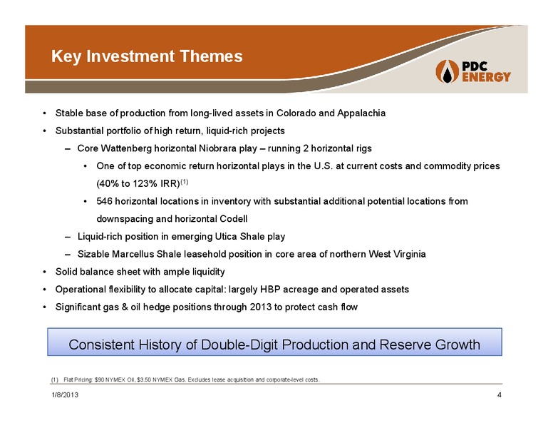 BMO: 10TH ANNUAL ENERGY CONFERENCE – PDC Energy, Inc. – slide 3