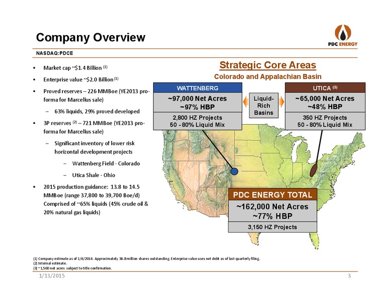 Company Update – PDC Energy, Inc. – slide 2