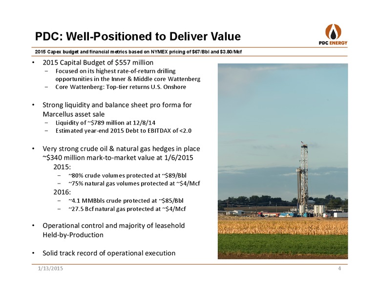 Company Update – PDC Energy, Inc. – slide 3