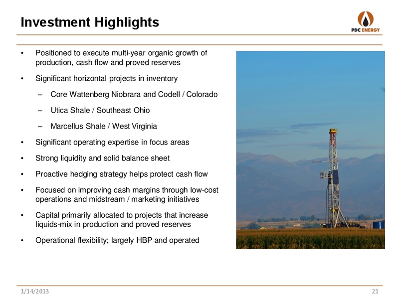 BMO CAPITAL – PDC Energy, Inc. – slide 20