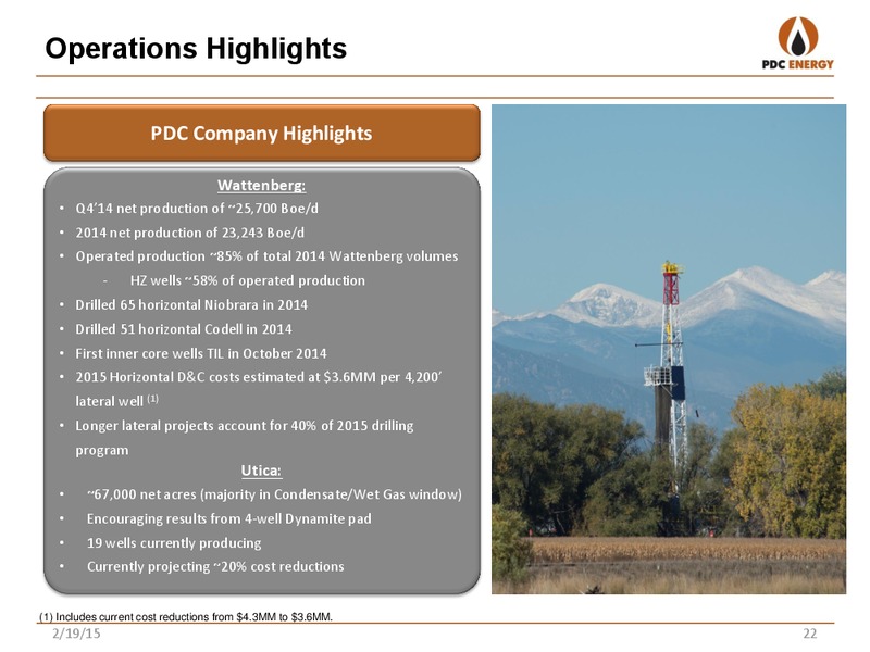 2014 FOURTH QUARTER AND YEAR END REPORT – PDC Energy, Inc. – slide 21