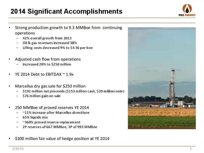Investor Presentation – PDC Energy, Inc. – slide 4