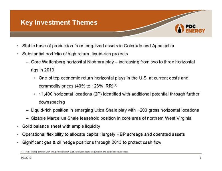 Wells Fargo Exploration & Production Forum – PDC Energy, Inc. – slide 5