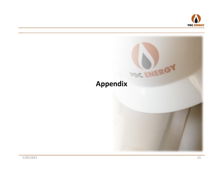 Wells Fargo E&P 1:1 FORUM – PDC Energy, Inc. – slide 20