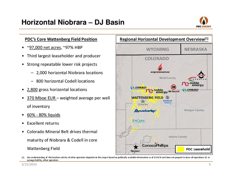 HOWARD WEIL 42ND ANNUAL ENERGY CONFERENCE – PDC Energy, Inc. – slide 8