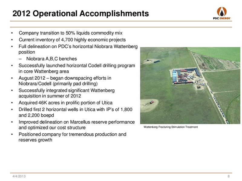 ANALYST DAY: NEW YORK  CORRECTION TO SLIDE 22 – PDC Energy, Inc. – slide 6