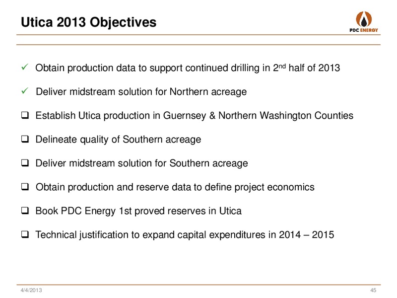 ANALYST DAY: NEW YORK  CORRECTION TO SLIDE 22 – PDC Energy, Inc. – slide 43
