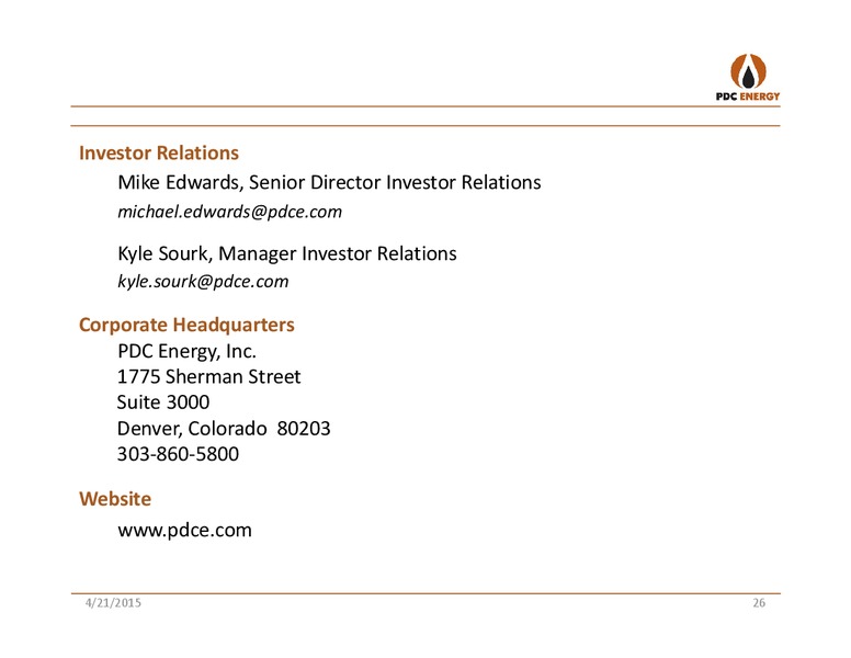 IPAA OGIS NEW YORK – PDC Energy, Inc. – slide 25