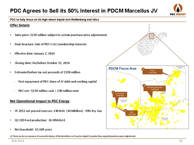 2014 SECOND QUARTER REPORT – PDC Energy, Inc. – slide 23