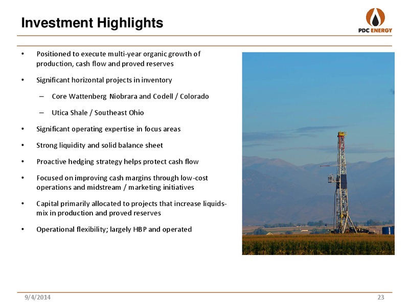 BARCLAYS CEO CONFERENCE – PDC Energy, Inc. – slide 22