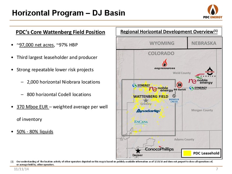 STEPHENS: 2014 FALL INVESTMENT CONFERENCE – PDC Energy, Inc. – slide 6