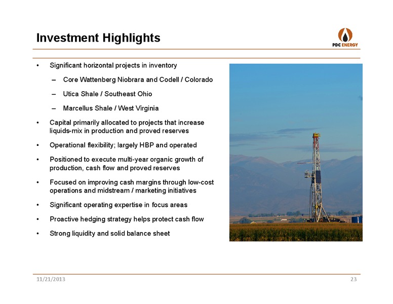 BANK OF AMERICA 2013 GLOBAL ENERGY CONFERENCE – PDC Energy, Inc. – slide 22