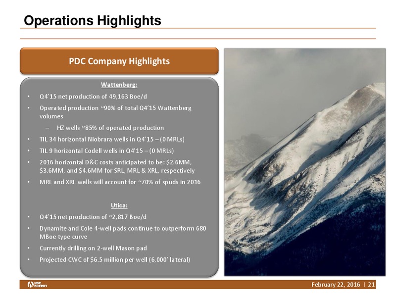 Q4 2015 and YE Results – PDC Energy, Inc. – slide 20