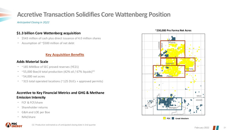 Year End Earnings & Core Wattenberg Acquisition – PDC Energy, Inc. – slide 20