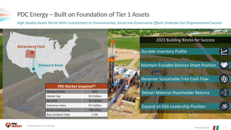 February 2023 Company Presentation – PDC Energy, Inc. – slide 2