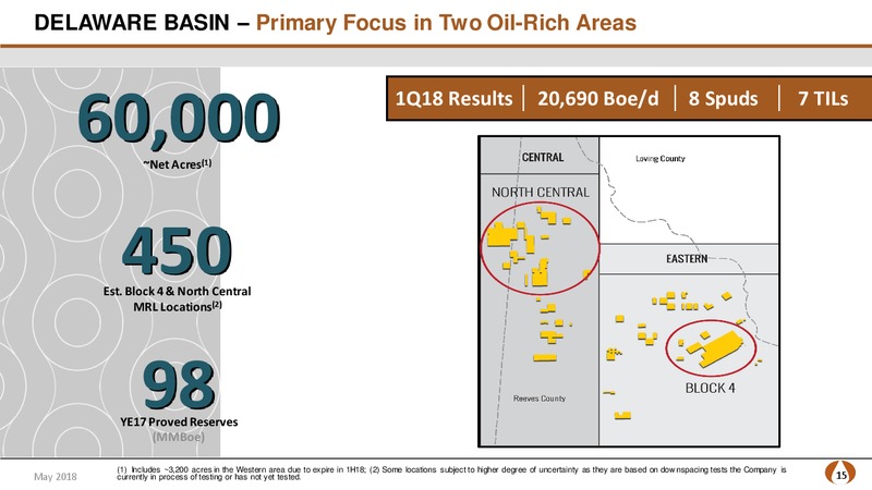 May 2018 Update – PDC Energy, Inc. – slide 14
