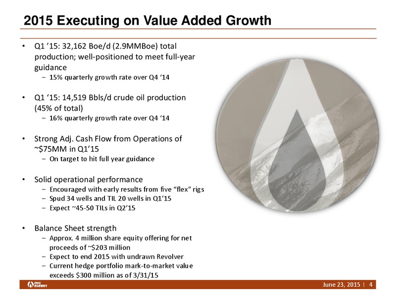 GHS 100 ENERGY CONFERENCE – PDC Energy, Inc. – slide 3