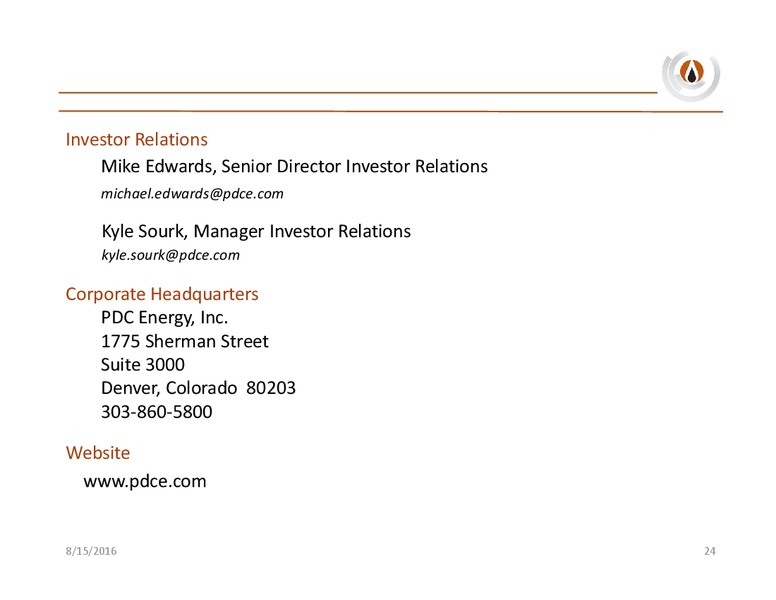 EnerCom The Oil & Gas Conference – PDC Energy, Inc. – slide 23