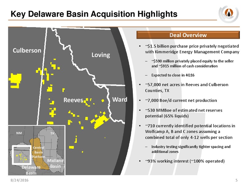Delaware Basin Acquistion – PDC Energy, Inc. – slide 3