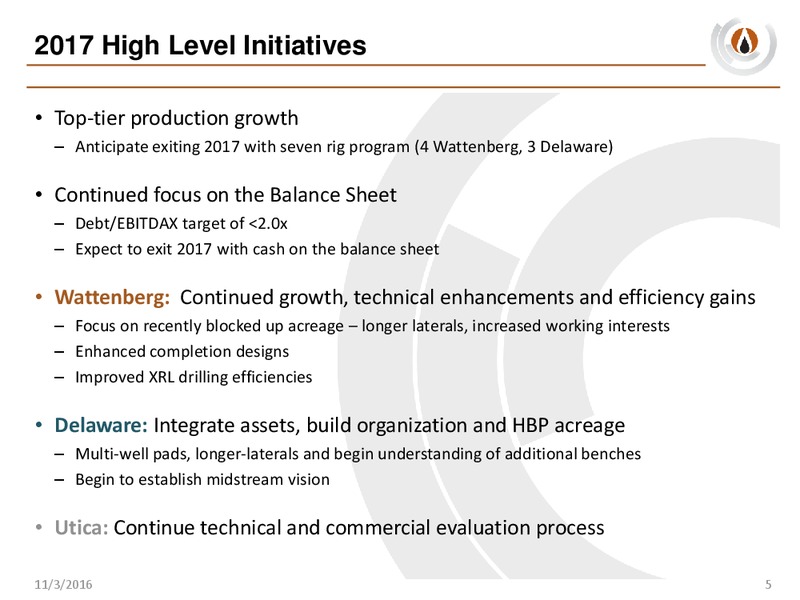 Q3 2016 Results – PDC Energy, Inc. – slide 4