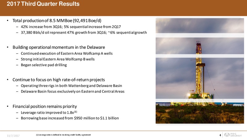 Q3 2017 Presentation – PDC Energy, Inc. – slide 3