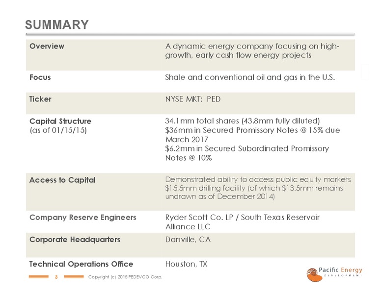 NOBLE FINANCIAL CAPITAL MARKETS EQUITY CONFERENCE – Pacific Energy Development – slide 2