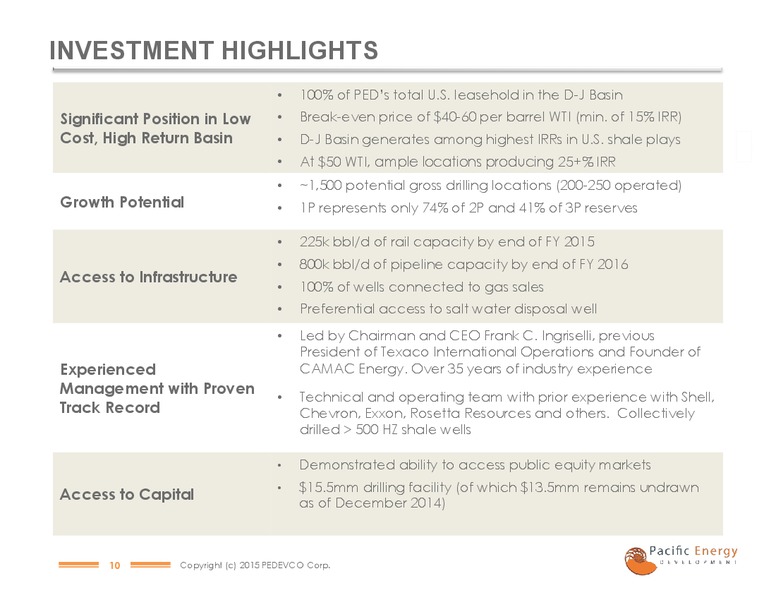 THE OIL AND SERVICES CONFERENCE – Pacific Energy Development – slide 7