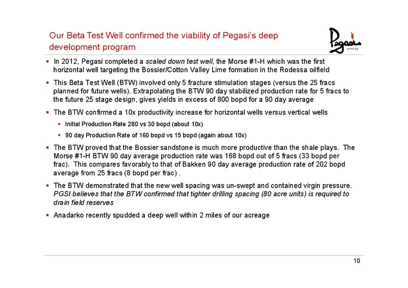 Re development of the Rodessa Oil Field of East Texas – Pegasi Energy Resources Corporation – slide 9