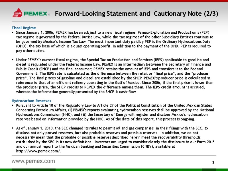 Investor Presentation – PEMEX – slide 2