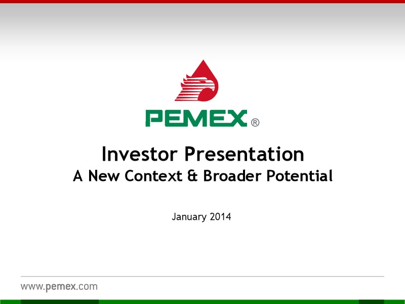 INVESTOR PRESENTATION – PEMEX – slide 1