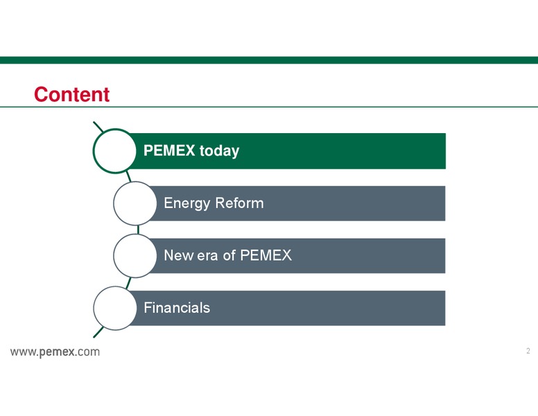 INVESTOR PRESENTATION – PEMEX – slide 2