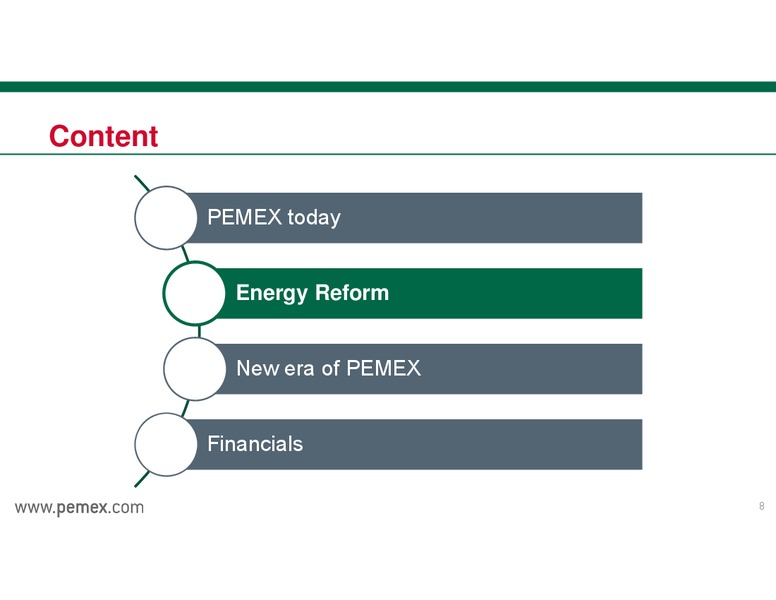 INVESTOR PRESENTATION – PEMEX – slide 8