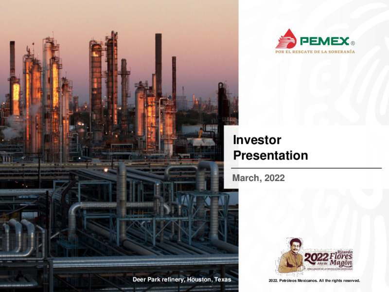 Investor Presentation March 2022 – PEMEX – slide 1