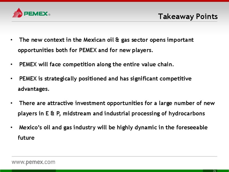 INVESTOR PRESENTATION – PEMEX – slide 26