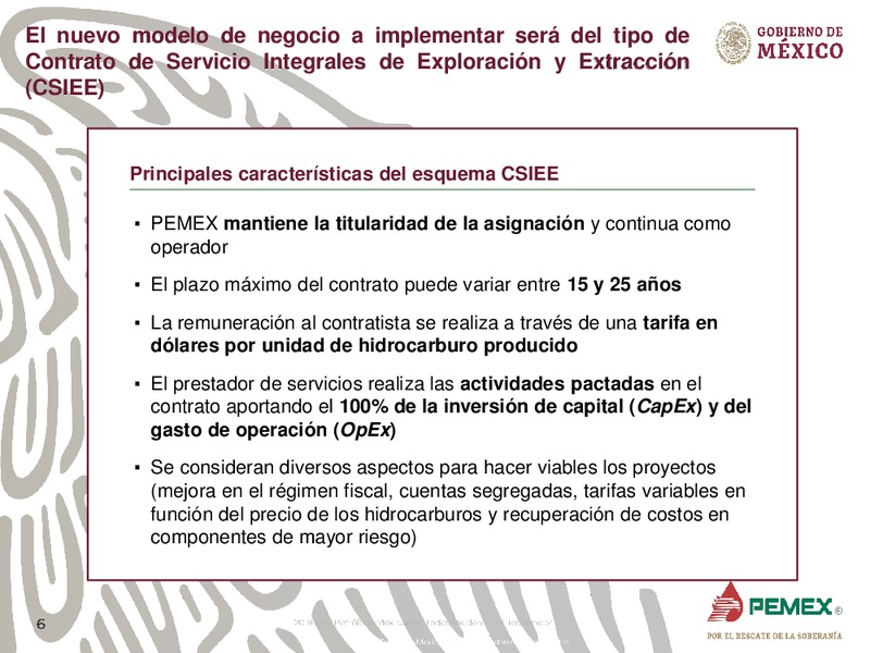 Oportunidades de Inversion en Campos Maduros – PEMEX – slide 6