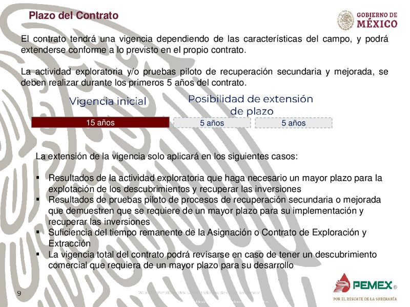 Oportunidades de Inversion en Campos Maduros – PEMEX – slide 9