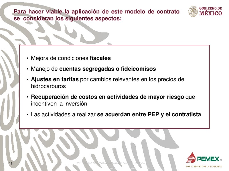 Oportunidades de Inversion en Campos Maduros – PEMEX – slide 11