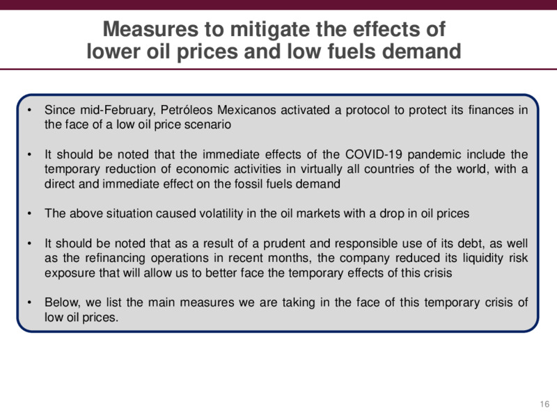 Preliminary Results – PEMEX – slide 16