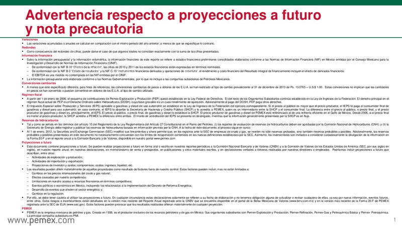 Presentacin a inversionistas – PEMEX – slide 2