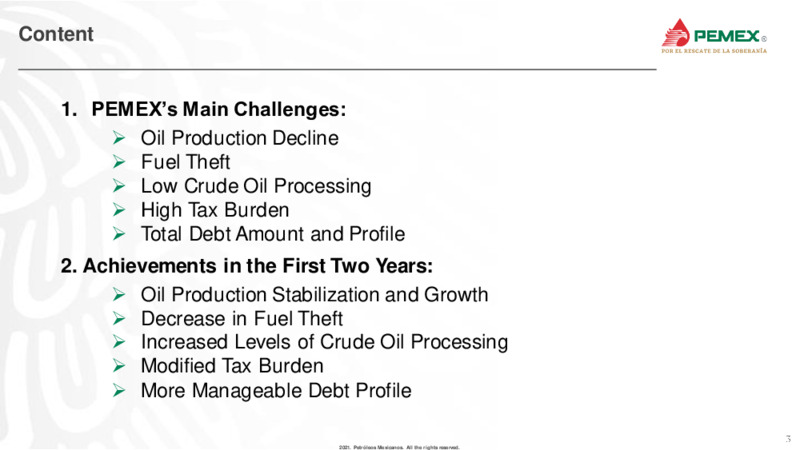 Latin America Conference – PEMEX – slide 3