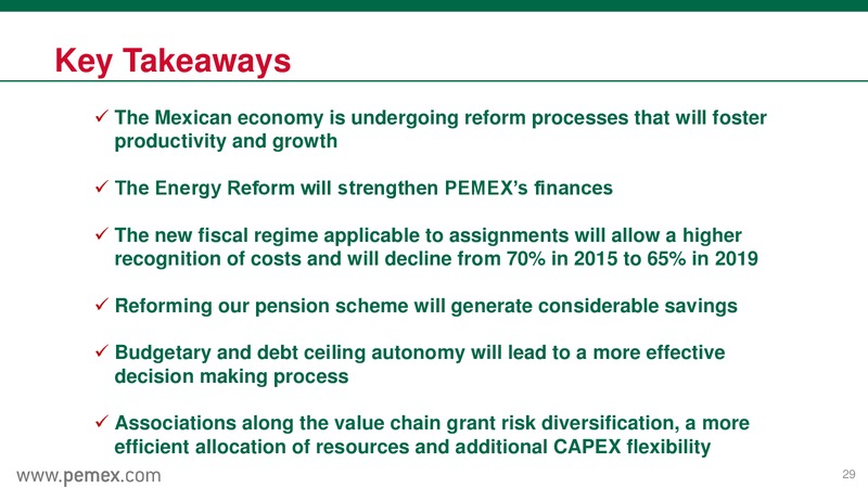 Canada Roadshow May 2015 – PEMEX – slide 29
