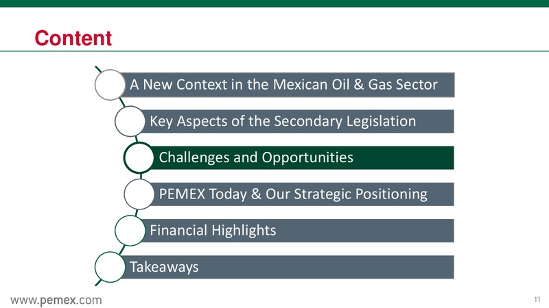 Investor Presentation – PEMEX – slide 11
