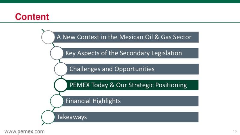 Investor Presentation – PEMEX – slide 16