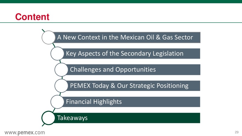 Investor Presentation – PEMEX – slide 29