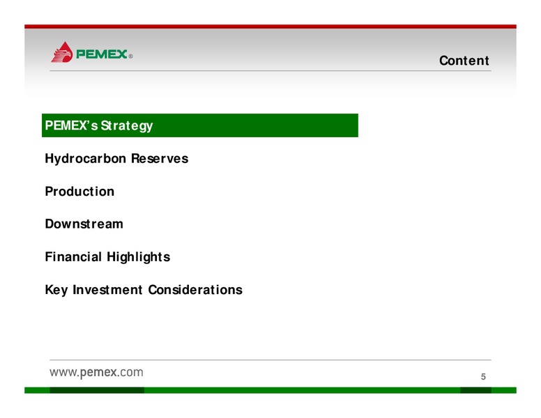 Investor Presentation – PEMEX – slide 3