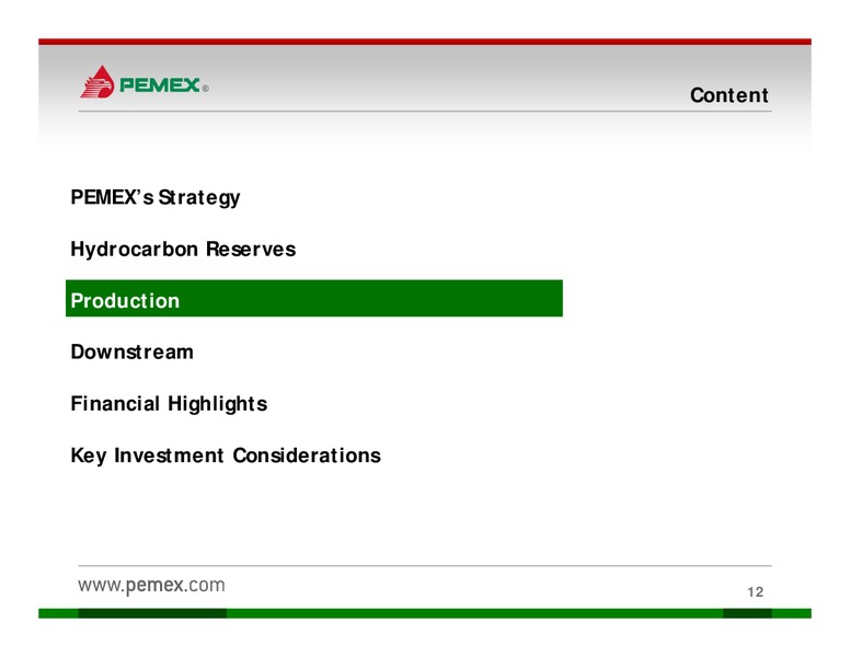 Investor Presentation – PEMEX – slide 10