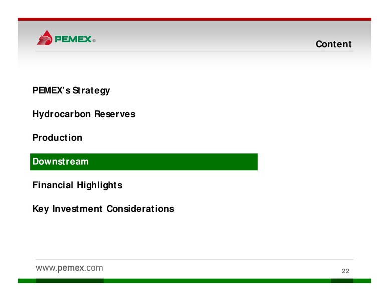 Investor Presentation – PEMEX – slide 20
